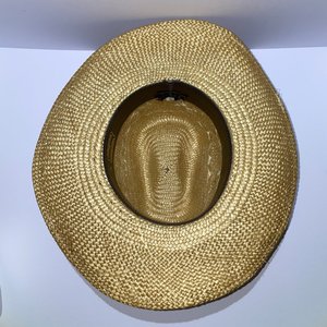 Field Co. Longhorn Head Huggers Straw Flowered Cowboy Hat Size S