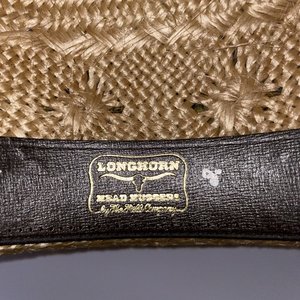Field Co. Longhorn Head Huggers Straw Flowered Cowboy Hat Size S