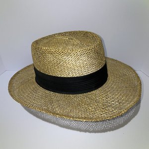 Golf and Tennis Headwear Company Straw Vintage Boater Sun Hat Size 7 1/2