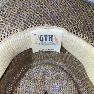 Golf and Tennis Headwear Company Straw Vintage Boater Sun Hat Size 7 1/2