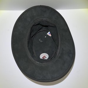 Head in Home Black Suede Packable Outback Hat Size S Made in USA