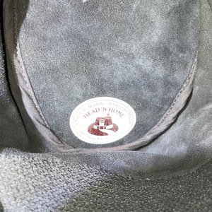 Head in Home Black Suede Packable Outback Hat Size S Made in USA