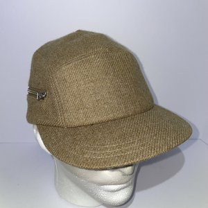 Larose Paris Yellow Wool 5 Panel Hat Zipper Pocket Made in France