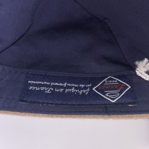 Larose Paris Yellow Wool 5 Panel Hat Zipper Pocket Made in France