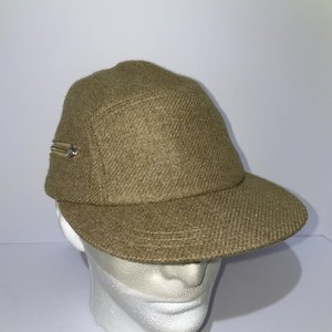 Larose Paris Yellow Wool 5 Panel Hat Zipper Pocket Made in France