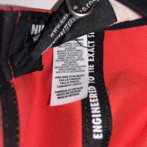 Nike True Red Tiger Stripe Block Spell-Out Snapback Cap