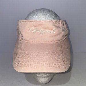 Women's Life is Good Sun Visor Pink 100% Cotton