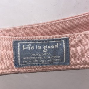 Women's Life is Good Sun Visor Pink 100% Cotton
