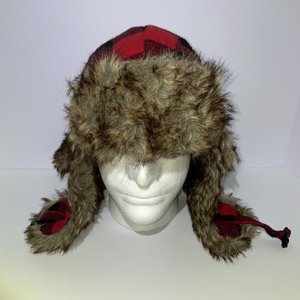Dakota Dan Flannel Trapper Hat Faux Fur