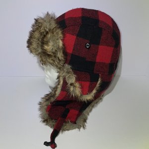 Dakota Dan Flannel Trapper Hat Faux Fur