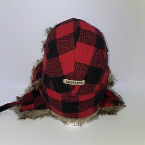 Dakota Dan Flannel Trapper Hat Faux Fur