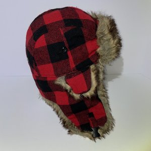 Dakota Dan Flannel Trapper Hat Faux Fur