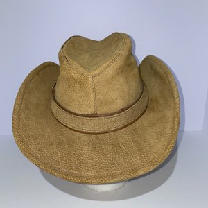 Cornerstone Hat Works Cowboy Hat Size M Suede Feather Silk