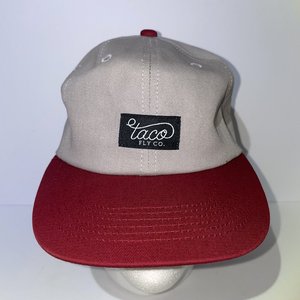 Taco Fly Co. Baseball Cap Red and Gray 100% Cotton