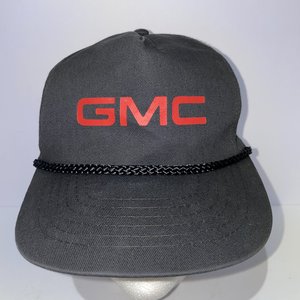 Vintage GMC Snapback Cap Black Drawstring 100% Cotton