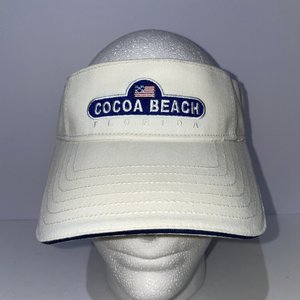 Cocoa Beach Florida White Vintage Sun Visor