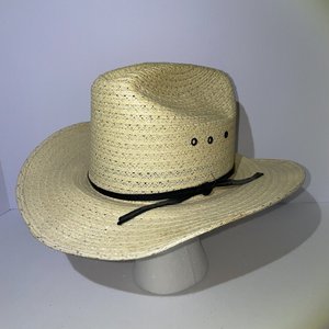 Spotted Mule Saddlery Vintage Straw Cowboy Hat Size 6 3/4 Made in USA