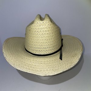 Spotted Mule Saddlery Vintage Straw Cowboy Hat Size 6 3/4 Made in USA