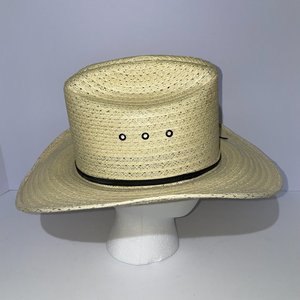 Spotted Mule Saddlery Vintage Straw Cowboy Hat Size 6 3/4 Made in USA