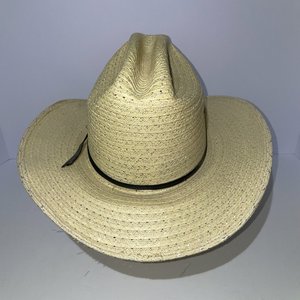 Spotted Mule Saddlery Vintage Straw Cowboy Hat Size 6 3/4 Made in USA