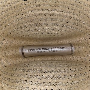 Spotted Mule Saddlery Vintage Straw Cowboy Hat Size 6 3/4 Made in USA