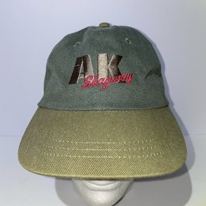 Vintage Skagway Alaska Baseball Cap Green 100% Cotton