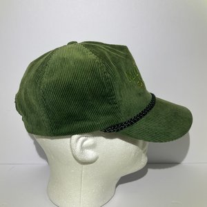 Vintage Midstate Fertilizer Snapback Cap Green Drawstring Corduroy Head to Toe