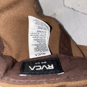 RVCA VA Mid Fit Snapback Cap Brown Wool