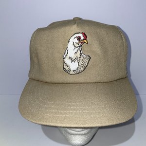 Vintage Poultry Snapback Cap Beige Sacox Hen Made in USA
