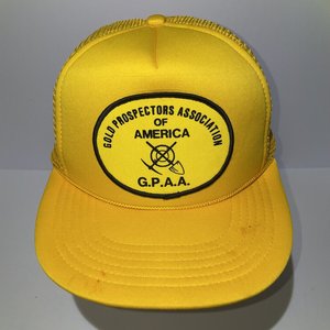 Vintage Gold Prospectors Association of America Snapback Cap Yellow Mesh Back