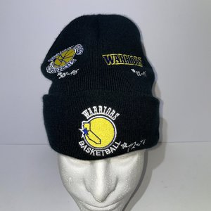 Mitchell & Ness Golden State Warriors Cuffed Beanie Black 6 Patches Street Wear
