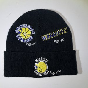 Mitchell & Ness Golden State Warriors Cuffed Beanie Black 6 Patches Street Wear