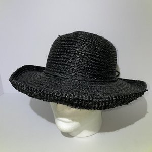 Women's Scala Collection Sun Hat Size M Vintage Black Wide Brim