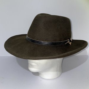 Golden Gate Hat Co. Cedar Creek Brown Wool Felt Fedora Size 7 1/8