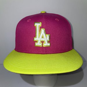 New Era Hat Club LA Dodgers Pink Baseball Cap Size 6 7/8 World Series 2020 Patch