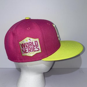 New Era Hat Club LA Dodgers Pink Baseball Cap Size 6 7/8 World Series 2020 Patch