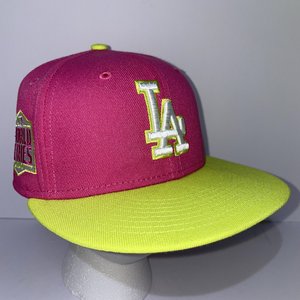 New Era Hat Club LA Dodgers Pink Baseball Cap Size 6 7/8 World Series 2020 Patch