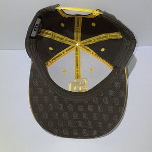 MelonWear San Diego Padres Snapback Cap Brown and Yellow Striped Opening Series