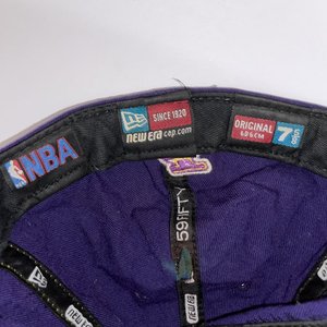 New Era 59Fifty LA Lakers Vintage Purple Wool Baseball Cap Size 7 5/8 USA