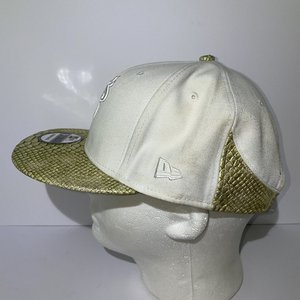 New Era 9Fifty Miami Heat White Gold Lizard Scale Snapback Cap
