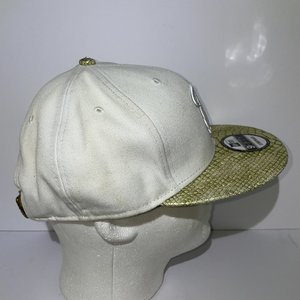 New Era 9Fifty Miami Heat White Gold Lizard Scale Snapback Cap