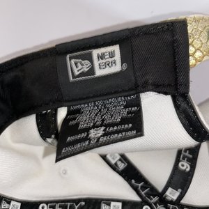New Era 9Fifty Miami Heat White Gold Lizard Scale Snapback Cap