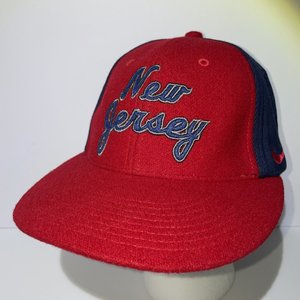 Nike Team Apparel New Jersey Nets Script Vintage Wool Baseball Cap Size S