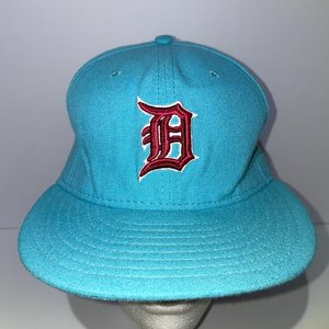 New Era 59Fifty Detroit Tigers Cyan Genuine Merch Baseball Cap Size 7 1/2