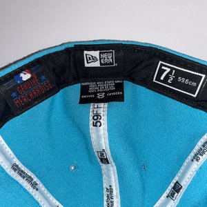 New Era 59Fifty Detroit Tigers Cyan Genuine Merch Baseball Cap Size 7 1/2