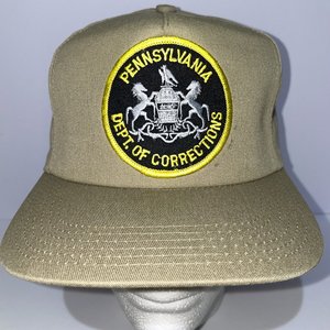 Pennsylvania Prison Guard Vintage Brown Snapback Cap Made in USA