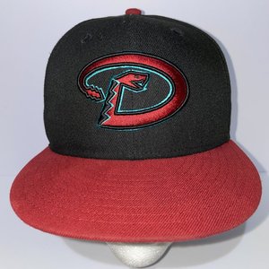 New Era 59Fifty Arizona Diamondbacks Baseball Cap Size 7 3/8 Red and Sea Green