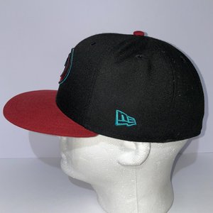 New Era 59Fifty Arizona Diamondbacks Baseball Cap Size 7 3/8 Red and Sea Green