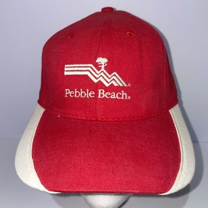 Pebble Beach Golf Hat Vintage Red and White