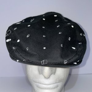 Stussy Flat Cap Size S/M Black Cube Print Cotton